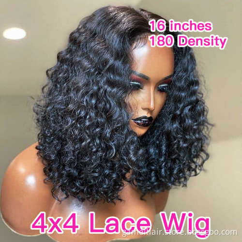150% 180% Density Jerry Curly Human Hair Wigs  For Black Women Wholesale Brazilian Virgin Hair Transparent Lace Front Wig